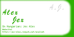 alex jex business card